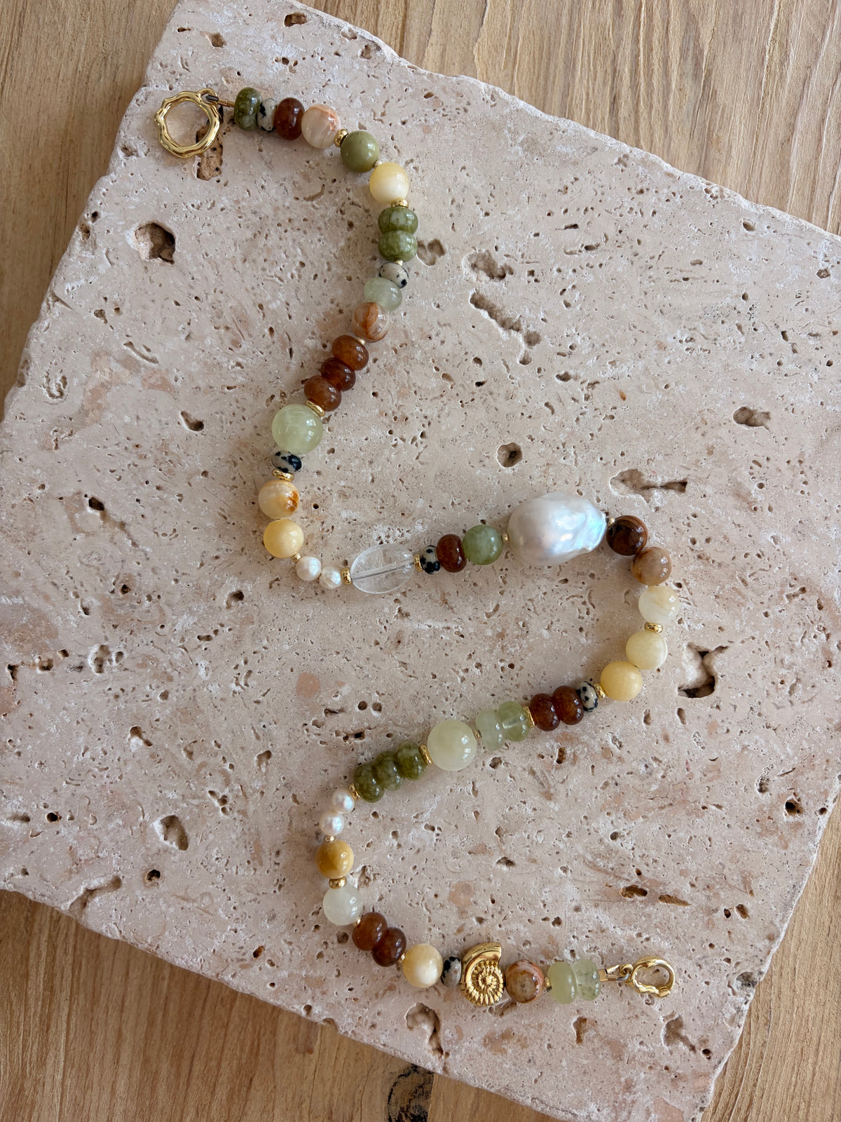 Changing Tides Amber Moss Necklace