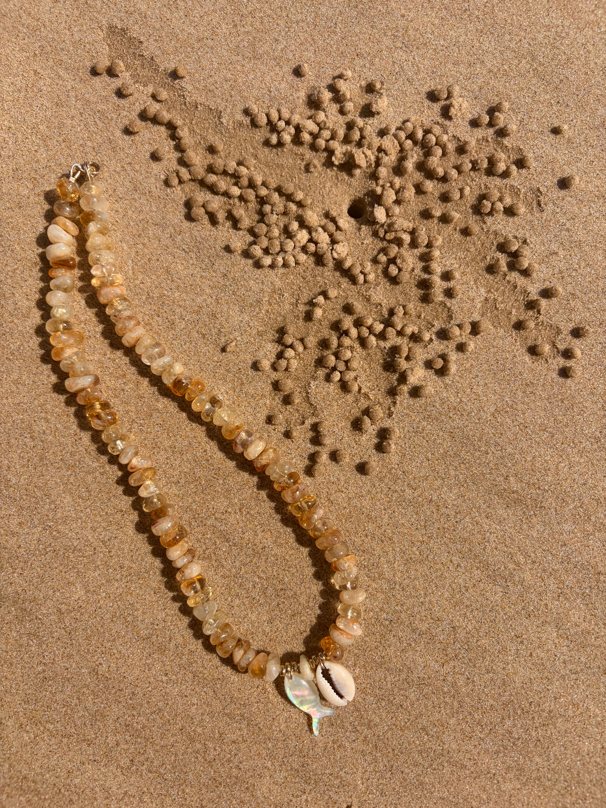 Sand Tin Fish Necklace