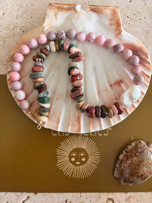 Flower Stone Necklace