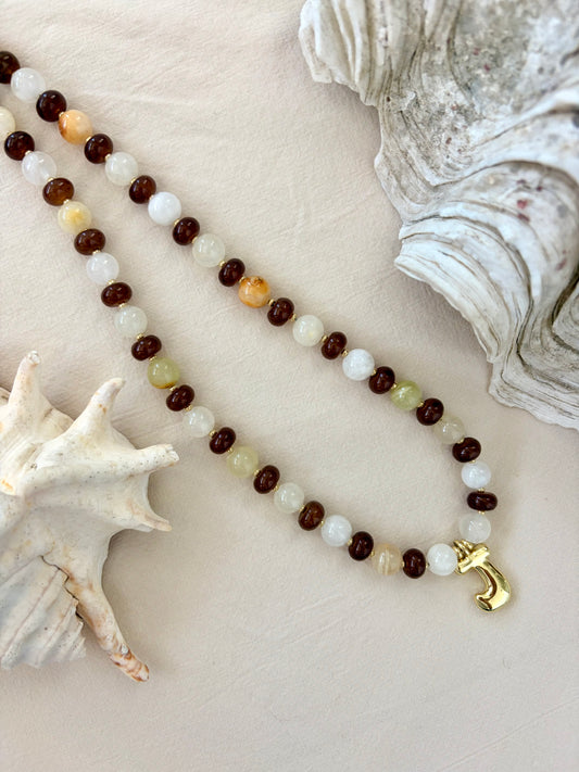 Sand and Stone Initial Necklace
