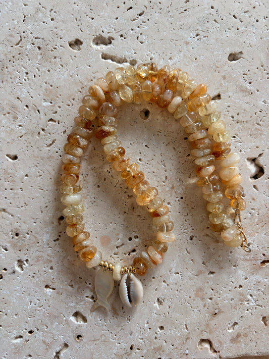 Sand Tin Fish Necklace