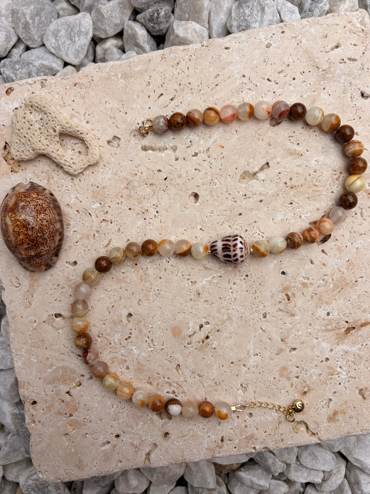 Pre-Order Coconut Stone Hebrew Cone Shell Necklace