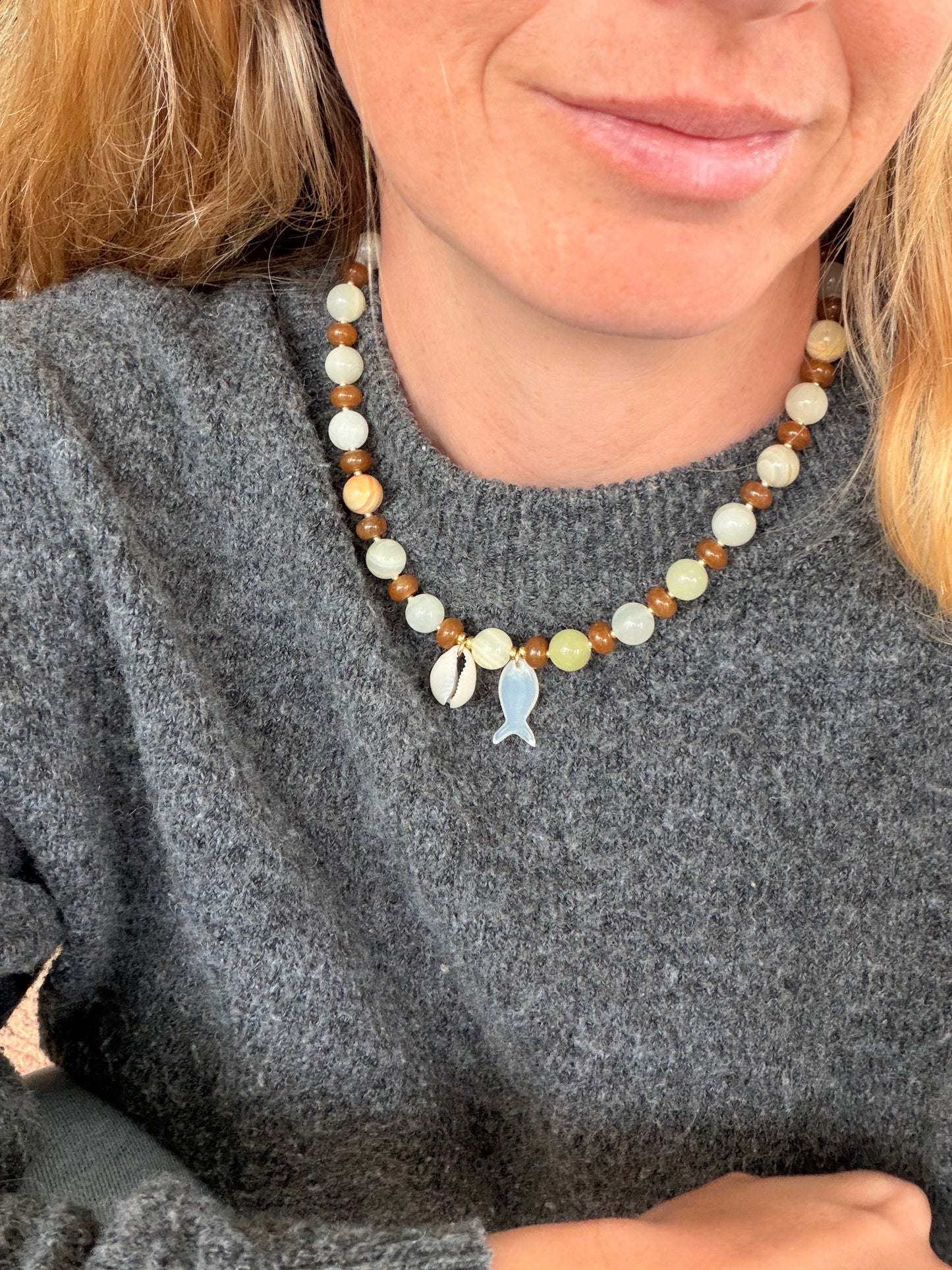 PREORDER Sand and Stone Fish Necklace