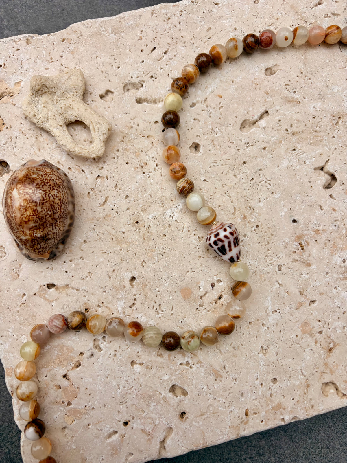 Pre-Order Coconut Stone Hebrew Cone Shell Necklace