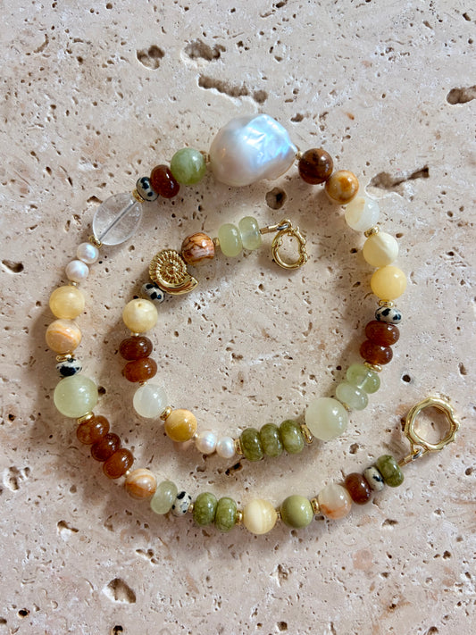 Changing Tides Amber Moss Necklace